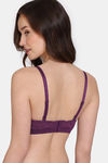 Zivame Primrose Padded Wired 3/4th Coverage Strapless Bra - Dark Purple — thumbnail 3